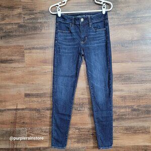 American Eagle Jeans 2 R Jegging Hi Rise Next Level Stretch Medium Dark Wash